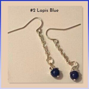 #2 Swarovski LAPIS BLUE Crystal Pearl dangle earrings NEW